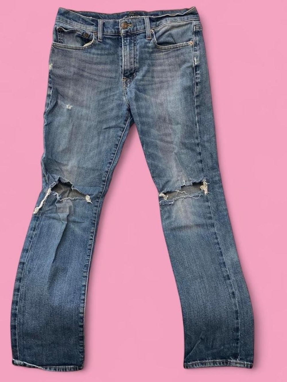 Lucky Brand Blue Washed Slim Jeans with That Broken In Distressed Look